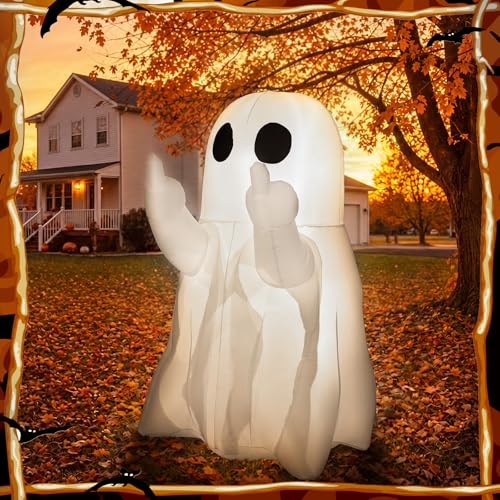 Cheeky Ghost Inflatable Halloween Yard Decoration with LED Lights - 5 FT Outdoor Ghost, Funny Halloween Decor
