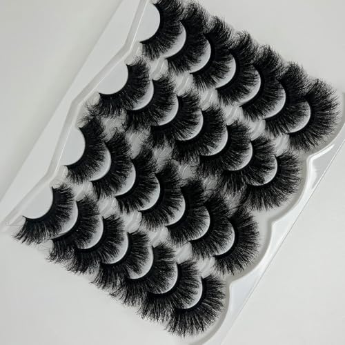 Long Lashes 01 Fluffy Mink Dramatic Cat Eye False Eyelash Strips - 25mm Thick Reusable