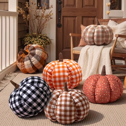 Lanpn Fall Pumpkin Pillow Set of 2 - Halloween Autumn Decor, Style D / L