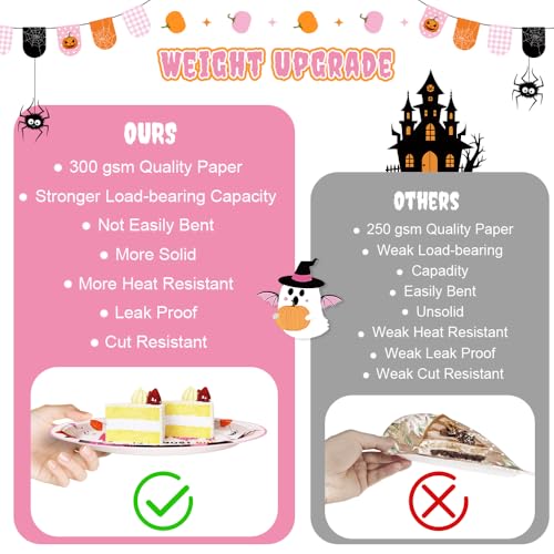 Pink Little Boo Halloween Baby Shower Party Plates & Decor Set - Girl