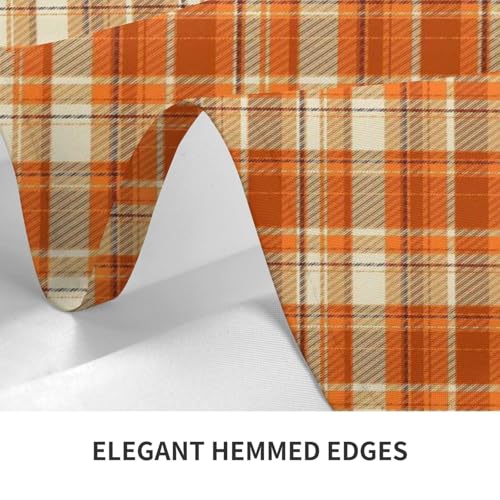 Fall Burnt Orange Checkered Rectangular Tablecloth 60x104 Inch - Stain-Resistant Autumn Dining Cover