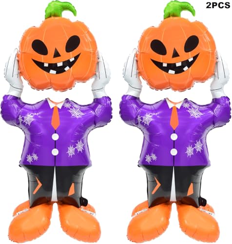 Halloween Skeleton Balloon Set - Spooky Pumpkin Head & Skull Man Decorations