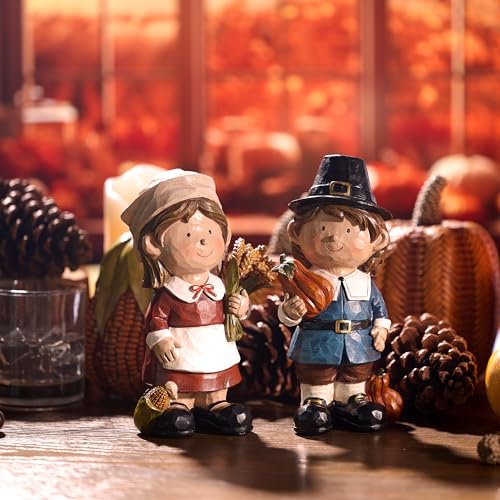 Large Fall Decorations Set of 2 Harvest Figurines for Home & Garden — Thanksgiving & Autumn Decor