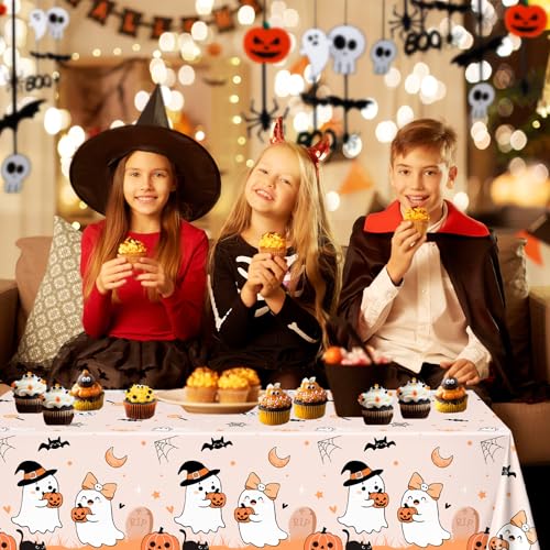 Halloween Tablecloths 6 Pack - Orange, Ghosts & Pumpkins, 274 x 137 cm