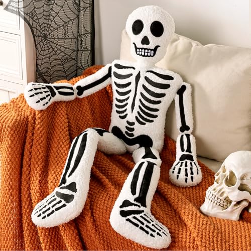 Skeleton Plush Throw Pillow Halloween Decorations for Kids & Home