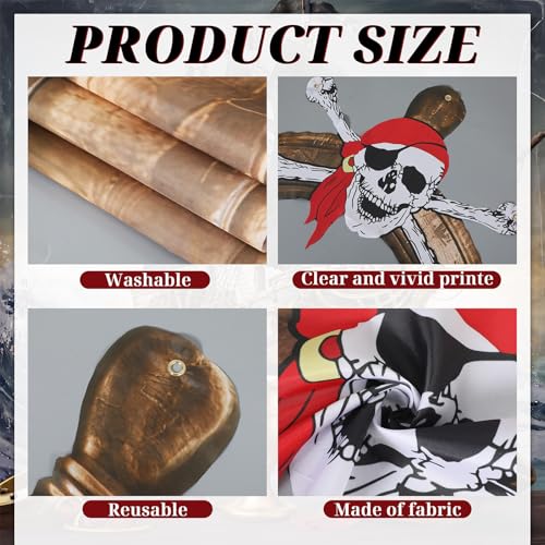 Halloween Pirate Car Decorations Kit - Trunk or Treat Party Supplies with Ship Wheel Backdrop