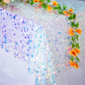 80 x 50 Inch Iridescent Sequin Tablecloth - Rectangular Mermaid Sparkle Cover