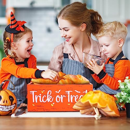 Halloween Candy Bowls Set - Wooden Trick or Treat Serving Dishes, 2 Pieces