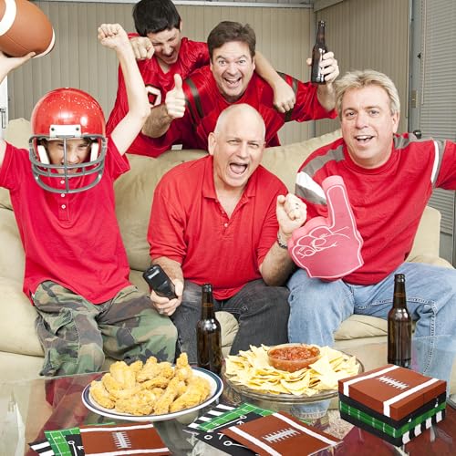 Football Disposable Paper Napkins 6.5 x 6.5 Inch Pack of 120 - Party Decorations