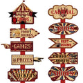 Halloween Directional Signs Decoration - Dark Red, 20 Pcs Halloween Circus Theme, Reusable, Party Decor Variation
