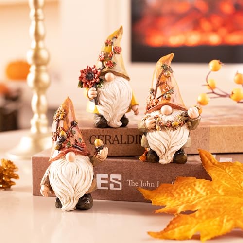 Valery Madelyn Medium Fall Gnome Decorations Set - 3 Pcs Indoor Outdoor Autumn Decor