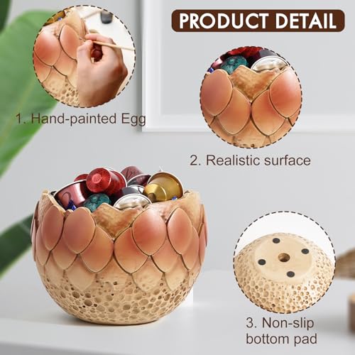 Cracked Dragon Egg Candy Bowl - Halloween Decorations, Red Variation