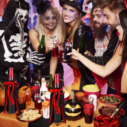 Vampire Halloween Wine Bottle Cover - 2pcs Dracula Party Decor, Ghost Festival Table Ornament