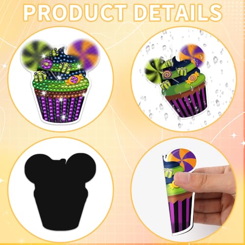 Halloween Mouse Diamond Painting Magnets - 16 Pack, Spooky Decor with Full Magnetic Backing (Variation: Halloween764)