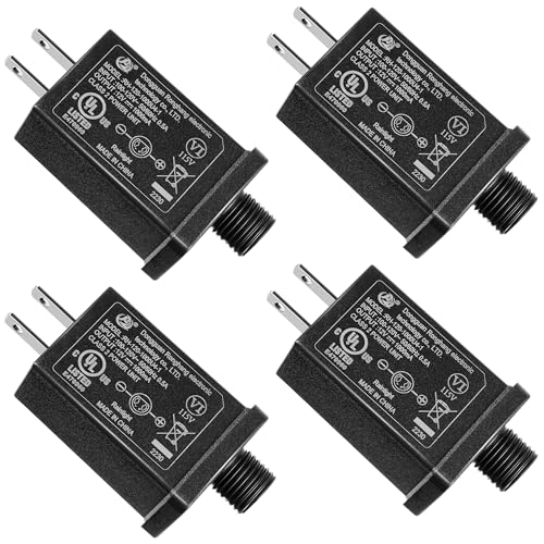 4 Pack 12V 1A Replacement Inflatable Yard Power Adapter - Class 2 Waterproof