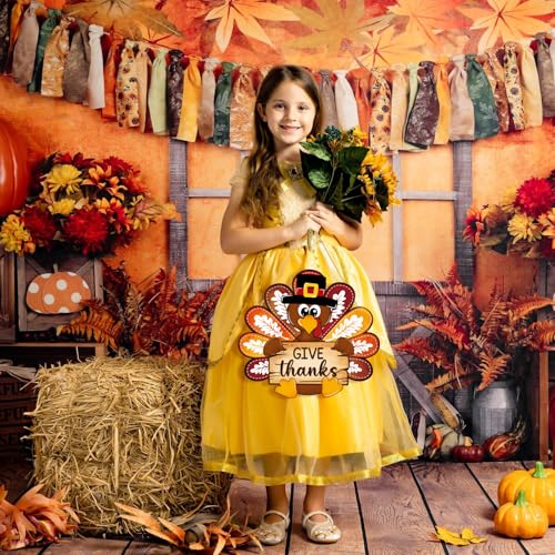 Thanksgiving Wooden Turkey Wreath for Front Door - Maple Leaf Large Fall Decor