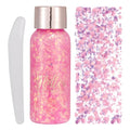 Liquid Chunky Glitter Eyeshadow & Body Gel - Dark Pink & Peach Pink Variations, Long Lasting Sparkle, 30g