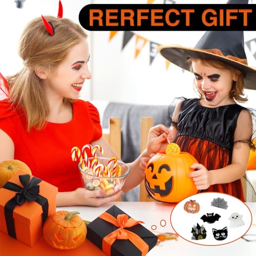 Halloween Hair Claw Clips for Women & Girls - Spooky & Cute Designs, Black - 6 Pack