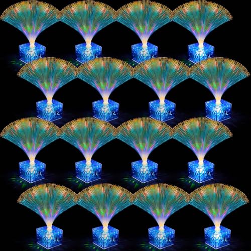 16 Pcs Mini Fiber Optic Lamps - 6 Inch Color-Changing Party Favors