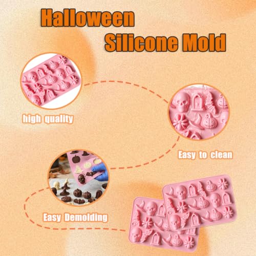 Halloween Pumpkin Skull Silicone Mold for Chocolates & Crafts - Colour 11