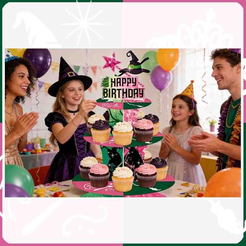 Pink 3-Tier Cake Stand for Birthday Party Decorations, Cupcake Tower & Tableware