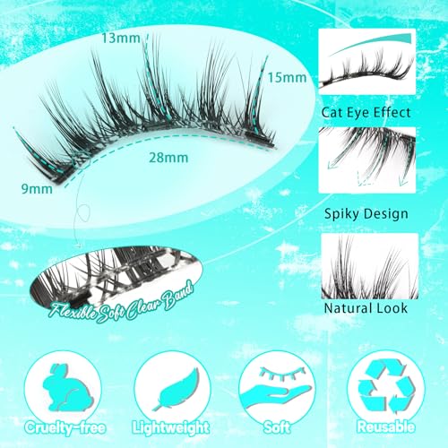 Sweety Magnetic Eyelashes with Applicator - Reusable Cat Eye & Manga Lashes, No Glue, Gift-Ready