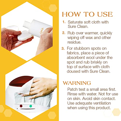 GIGI Sure Clean Wax Remover - 8 Fl Oz All-Purpose Surface Cleaner for Wax Residue