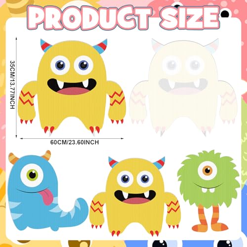Monster Party Door Decorations Set - Photo Booth & Event Decor, 3-Piece