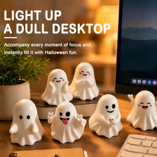 6PCS Halloween Ghost Figurines Set - Playful Desktop & Tabletop Decorations