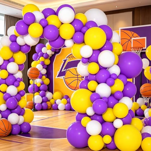 Balloon Arch Kit - Purple Yellow White Party Decorations for Birthdays Weddings & Events