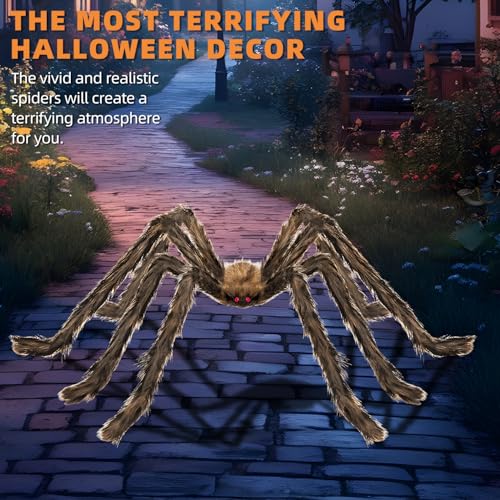 78-Inch Golden Giant Spider Halloween Decorations - 1pc, Eerie & Lifelike Indoor Outdoor Decor