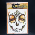 Halloween Face Jewels Stickers Sugar Skull Gems - Black Gold Variation
