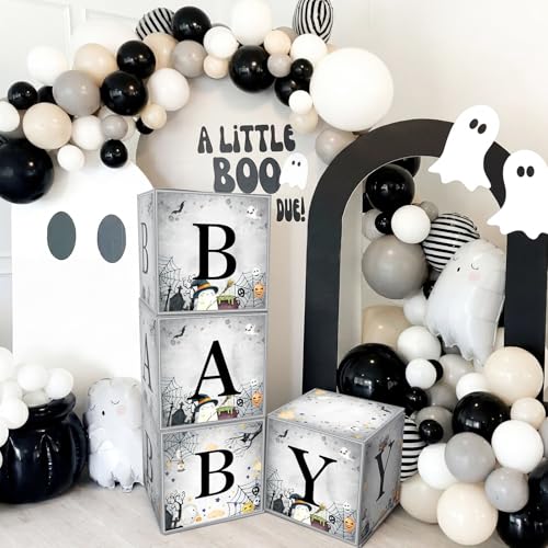 Halloween Ghost Little Boo Baby Shower Decorations Set - Reusable Baby Boxes