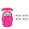 Athena Club Mini Razor Kit for Women, Travel Size 5-Blade Cartridge Razor for Sensitive Skin, Serum-Infused Blades with Shea Butter and Hyaluronic Acid, Includes Handle, 5 Refills and Travel Case