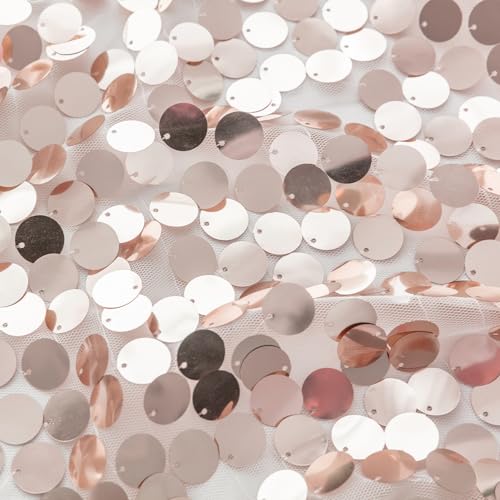 Rose Gold Sequin Table Runner Set - 3 Pack 12x108 Inch for Wedding Party Event