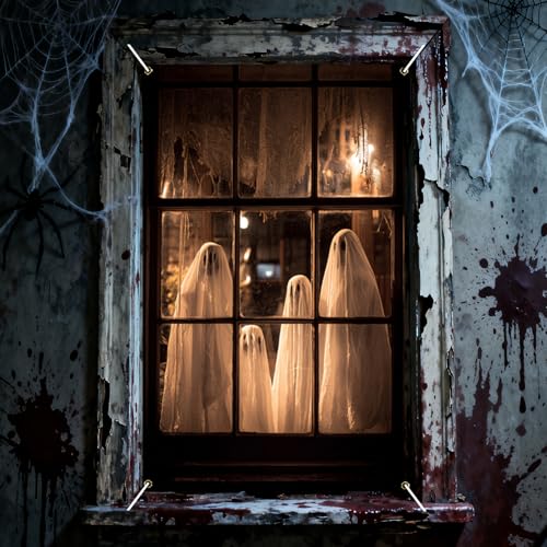 Halloween Window Cover Spooky Ghost Banner 31x47in - Variation Ph03429