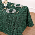 Dark Green Rosette Satin Tablecloth 60 x 102 Inch Wedding Overlay - Variation of THIS listing
