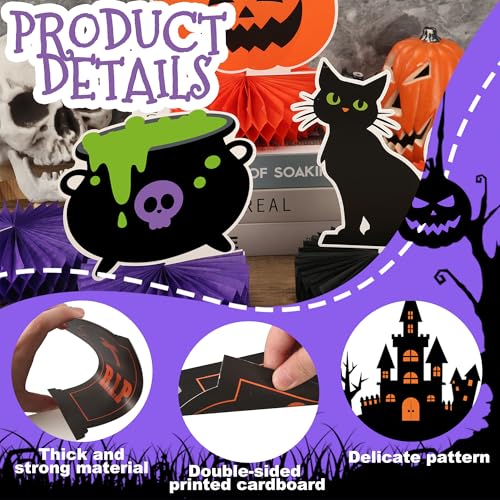Halloween Honeycomb Centerpieces 12 Pcs Spooky Party Table Decor Set