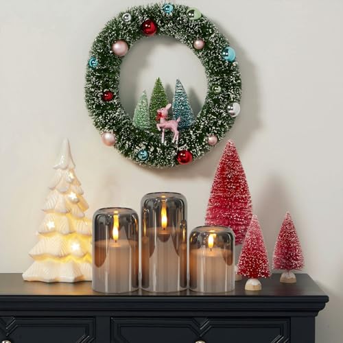 GenSwin Black Glass LED Flameless Candles with Remote & Timer – Romantic Home Decor