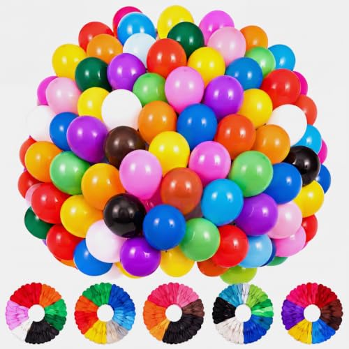 Rainbow Latex Balloons Set - 1700 Assorted 12-Inch Party Decor