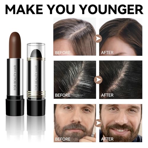 Hair Color Touch-Up Stick Set - Dark Brown 3PCS for Root & Gray Coverage