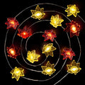 Fall Decorations for Home 12.8FT 40 LED Maple Leaf String Lights - Battery Operated with Timer