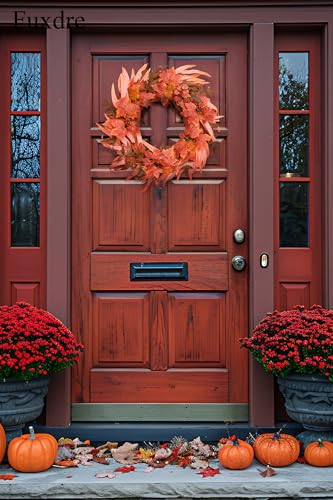 Fuxdre Maple Fall Wreath for Front Door - Autumn Decor with Berries & Leaves
