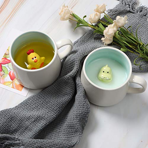 White Cow Ceramic Mug with Hidden 3D Animal Inside - 350ml
