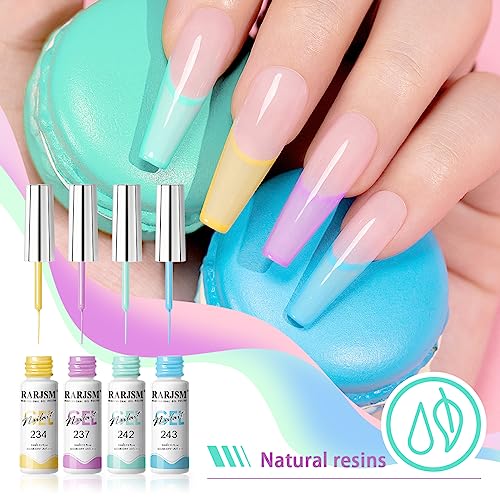 12Pcs Summer Castle Gel Nail Art Liner Set with Thin Brush - 5ml Colors