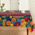 Horaldaily Mexico Fiesta Tablecloth 60x84 Inch Rectangular Red - Durable Polyester