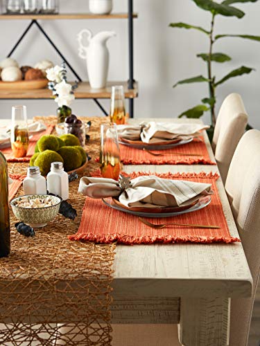 Variegated Cotton Placemat Set 13x19 Inches - Spice, 6 Piece