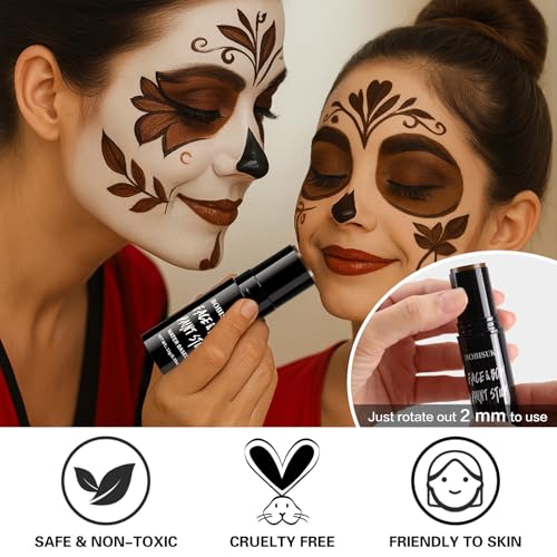 Brown Face Paint Stick - Full Coverage Washable Makeup for Halloween & Cosplay - BOBISUKA