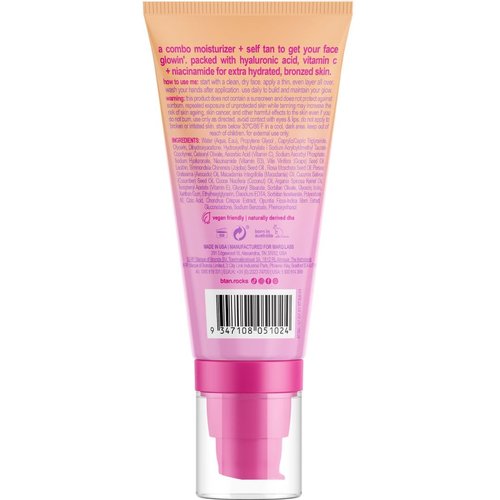 b.tan Gradual Self Tan Face Lotion - Addicted to the Glow | Daily Tanning Cream for Sunkissed Dark Bronze, Travel Size