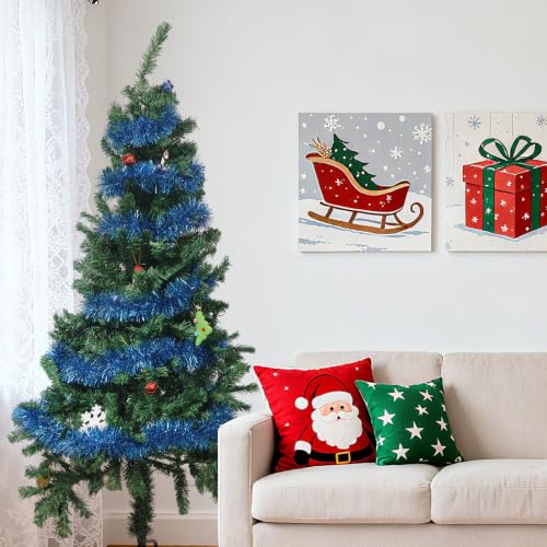 Teal Blue Foil Tinsel Garland - Christmas & Party Decoration 100 Feet